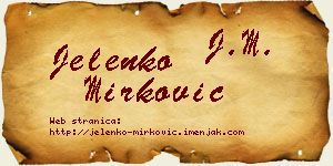 Jelenko Mirković vizit kartica